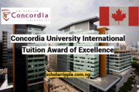 Concordia University International Tuition Award of Excellence 2025